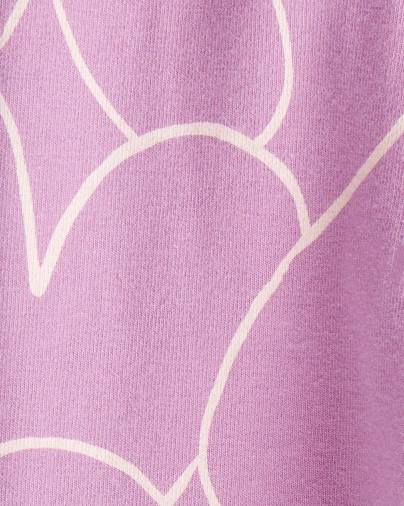Baby Girl Cotton Heart Stretch Leggings - Purple