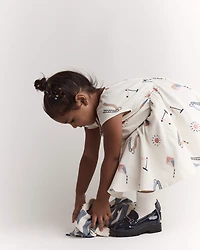 Toddler Girl Avenue Twirl™ Dress in Park Day Print - Cream