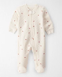 Baby Quilted Bow Print Sleep & Play Made with Organic Cotton