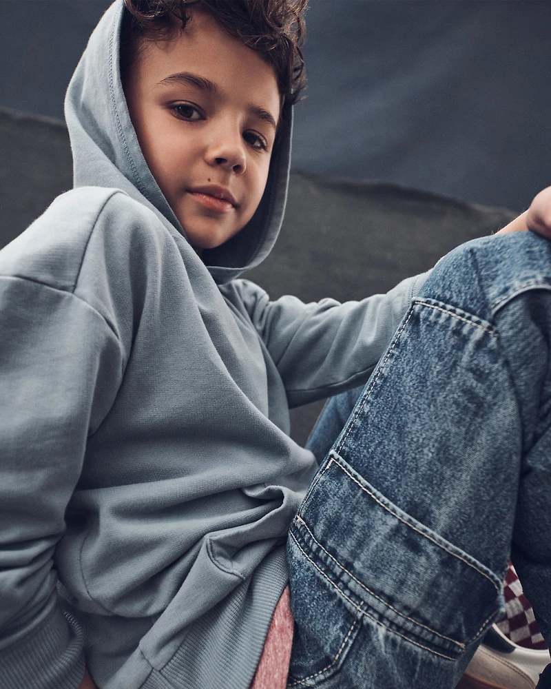 Boys French Terry Hoodie - Blue