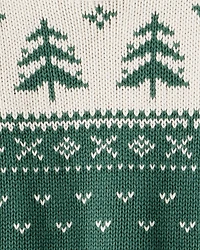 Toddler Organic Cotton Evergreen Fair Isle Sweater