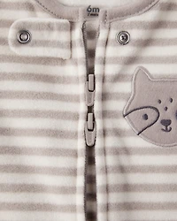Baby Boy Fox Striped Loose Fit Long-Sleeve Sleep & Play Pajamas - Brown