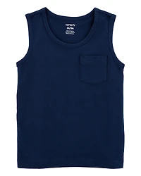 Toddler Boy Pocket Tank - Navy