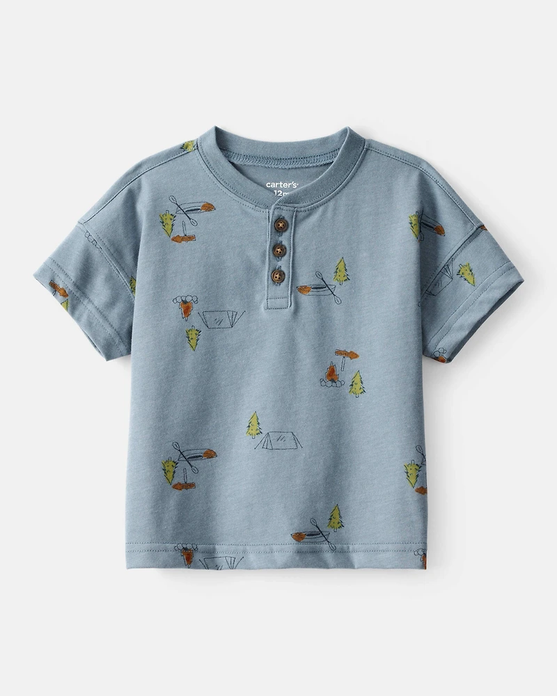 Baby Boy Camping Short-Sleeve Tee - Blue