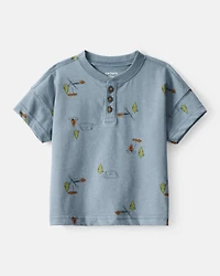 Baby Boy Camping Short-Sleeve Tee - Blue
