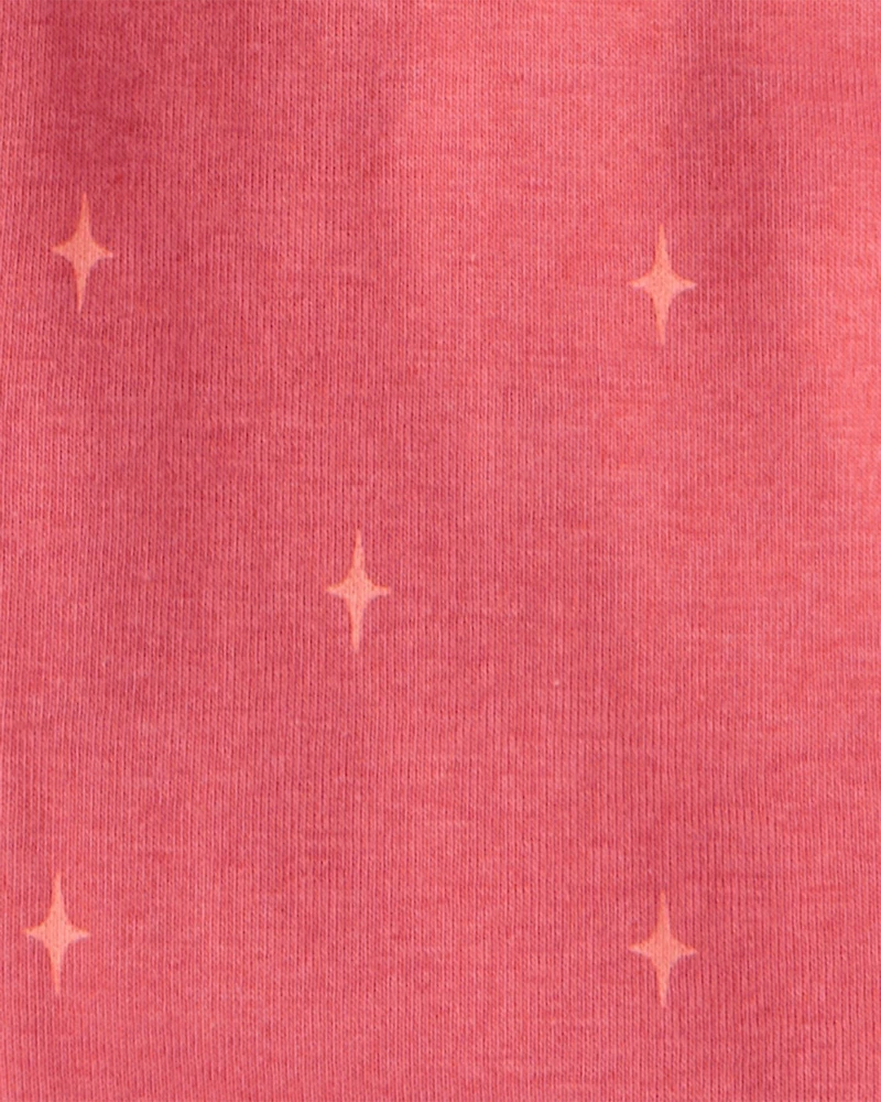 Girls Cowgirl Print 100% Cotton Long-Sleeve Snug Fit 4-Piece Pajamas - Pink