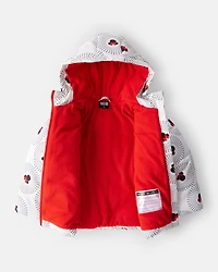 Girls Disney© Minnie Mouse Hooded Heavyweight Winter Jacket - White