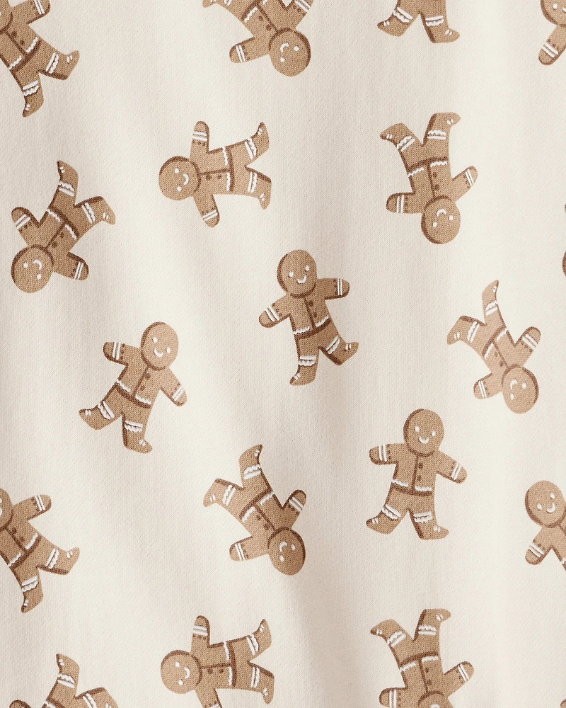 Kid Gingerbread Man Holiday Pullover Made with Organic Cotton