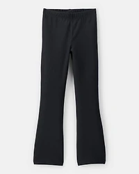 Girls Solid Cotton Flare Stretch Leggings