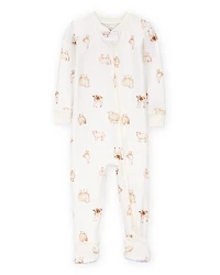 Baby Farm Animals Print PurelySoft Footie 1-Piece Pajamas - Ivory