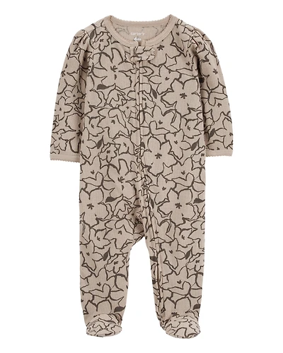 Baby Floral 2-Way Waffle Knit Sleep & Play Pajamas