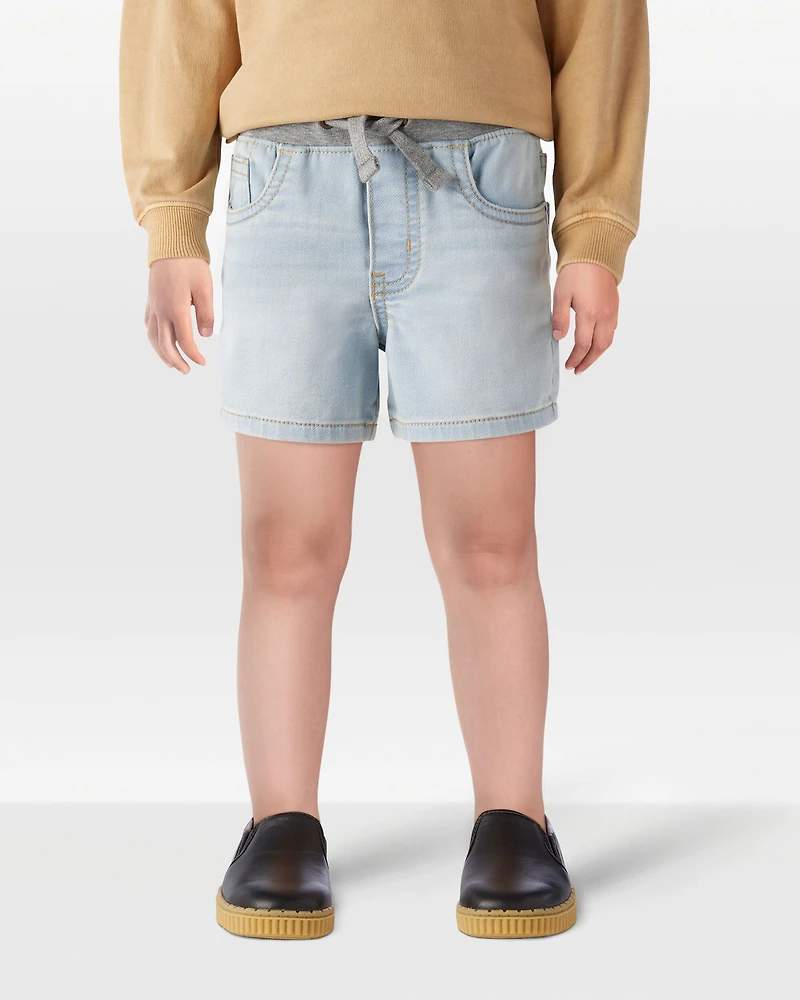 Toddler Pull-On Denim Shorts - Light Blue Wash