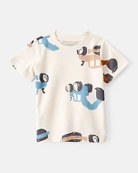 Baby Boy Construction Print Short-Sleeve Tee - Cream