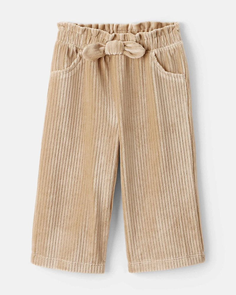 Baby Girl 2-Piece DayDream Fleece Bow Crewneck and Corduroy Wide Leg Pants