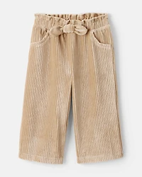 Baby Girl 2-Piece DayDream Fleece Bow Crewneck and Corduroy Wide Leg Pants