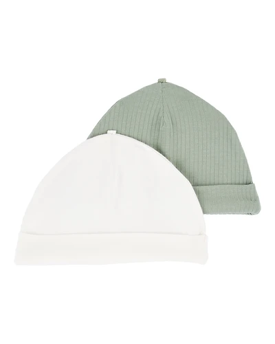 Baby 2-Pack PurelySoft Caps - Green/White
