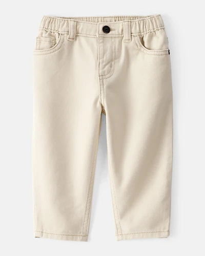 Baby Boy  Tapered Twill Pants - Cream