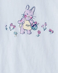 Toddler Girl Bunny Short-Sleeve Graphic Tee - Blue
