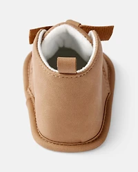 Baby Girl Bow High-Top Casual Shoes - Brown