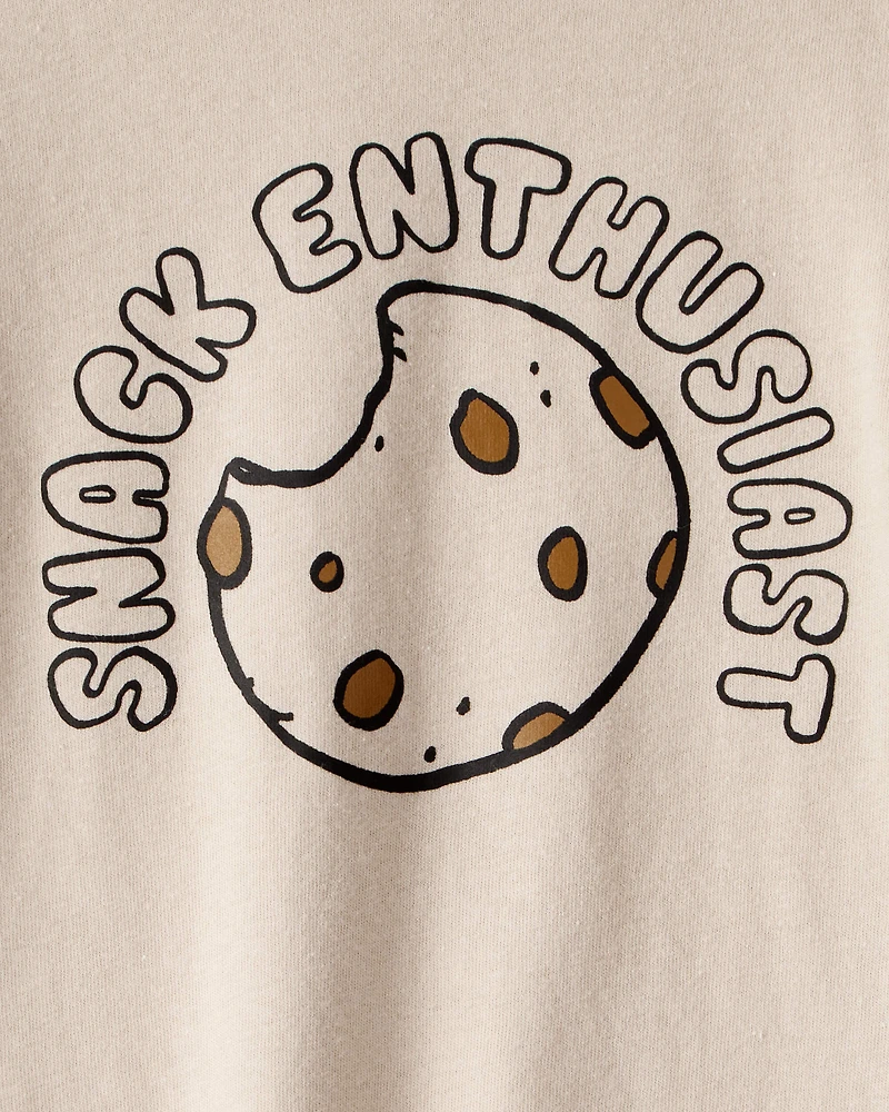 Toddler Boy Snack Enthusiast Long-Sleeve Graphic Tee - Tan