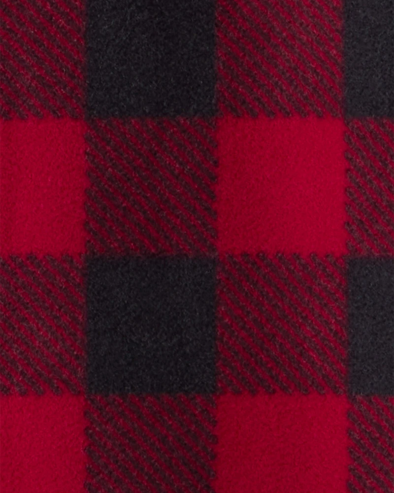 Baby Checkered Print Loose Fit Long-Sleeve Wearable Blanket