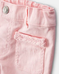 Toddler Girl Cotton Flare Pants - Pink