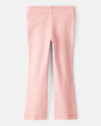 Toddler Girl 2-Piece Peplum Top & Cotton Flared Leggings Set - Pink