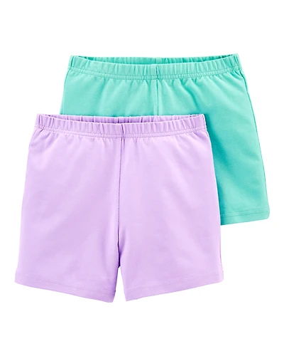 Kid 2-Pack Mint/Purple Bike Shorts