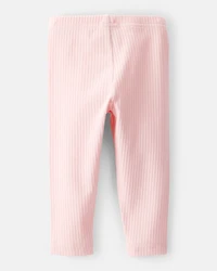 Baby Girl Cotton Ribbed Stretch Leggings