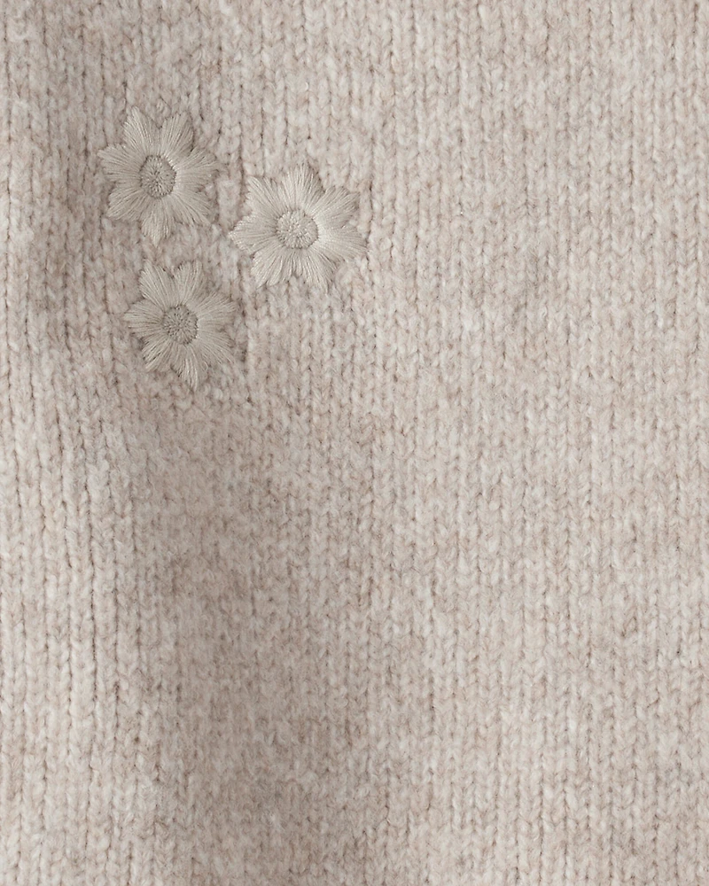Baby Girl Floral Long-Sleeve Sweater - Cream