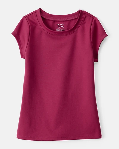 Girls Short-Sleeve Fashion Top - Burgundy