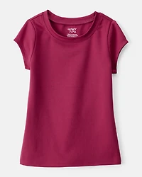 Girls Short-Sleeve Fashion Top - Burgundy