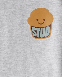Toddler Boy Stud Muffin Long-Sleeve Graphic Tee - Grey
