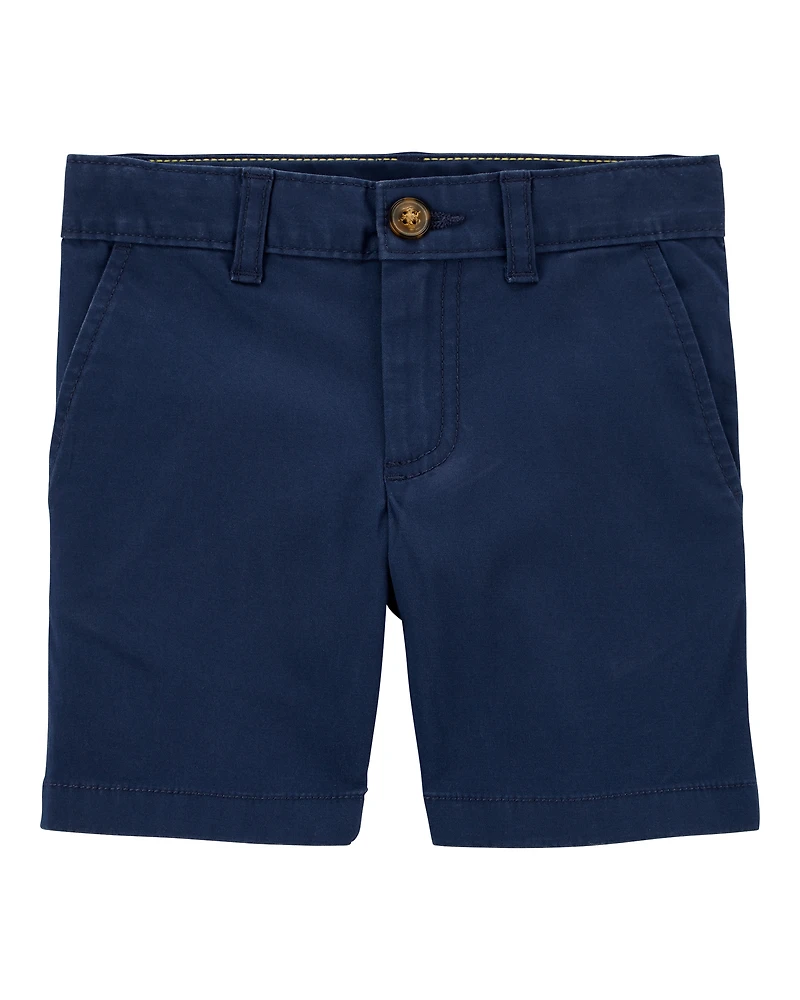 Toddler Blue Flat-Front Shorts