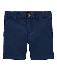 Toddler Blue Flat-Front Shorts