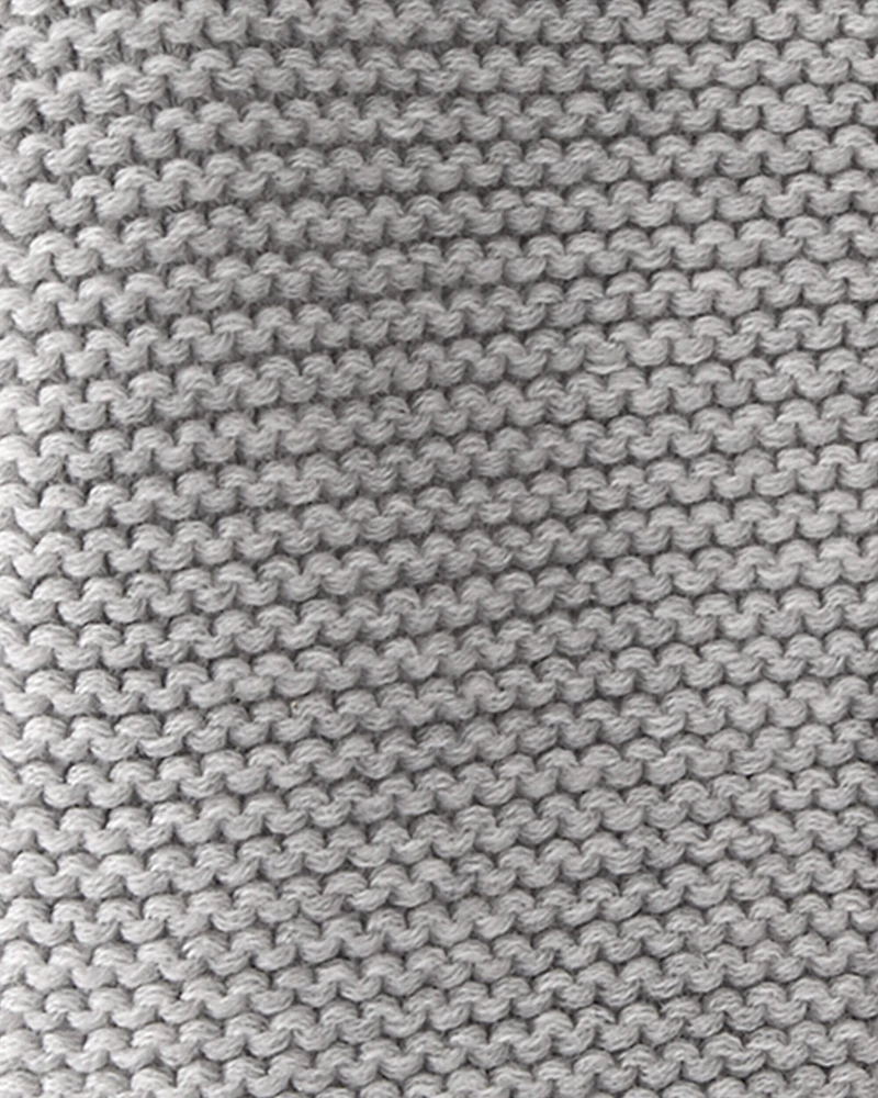 Baby Organic Cotton Signature Stitch Cardigan - Grey