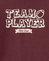 Toddler Boy Team Player Football Long-Sleeve Graphic Tee - Red