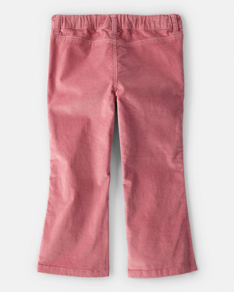 Toddler Girl Velvety Flare Pants - Pink
