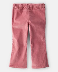 Toddler Girl Velvety Flare Pants - Pink