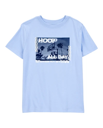Kid Hoop All Day Short-Sleeve Graphic Tee - Blue