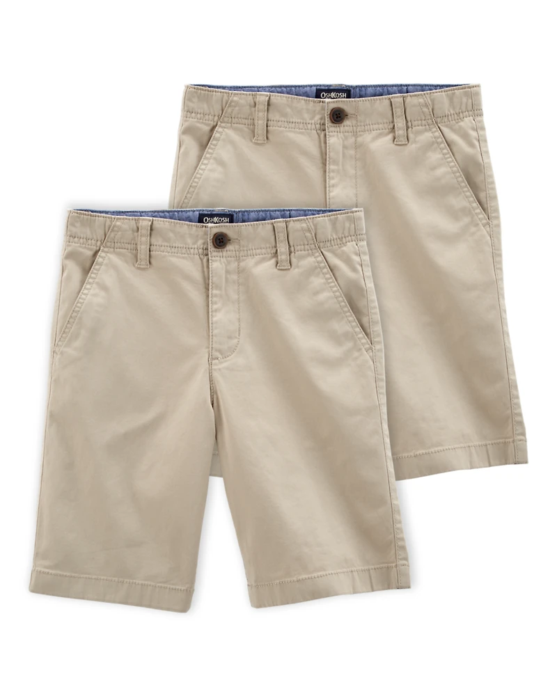 Boys -Pack Stretch Chino Uniform Shorts