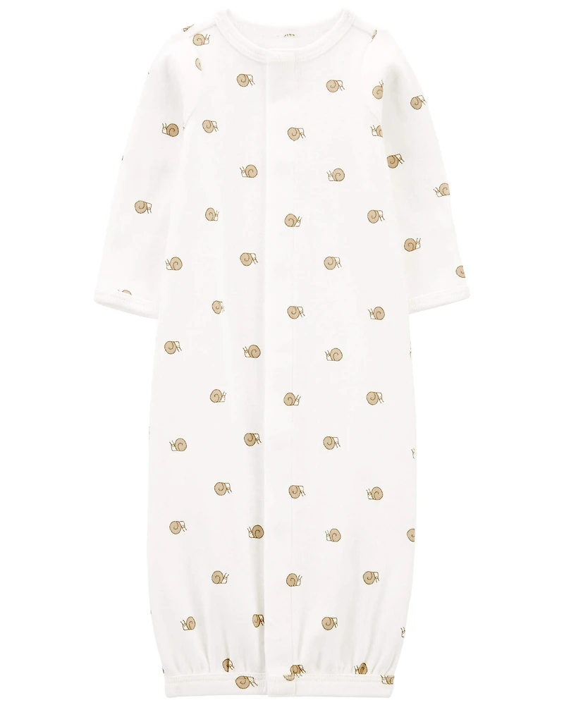 Baby Preemie Snail Cotton Sleeper Gown