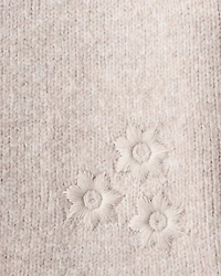 Toddler Girl Floral Long-Sleeve Sweater - Cream