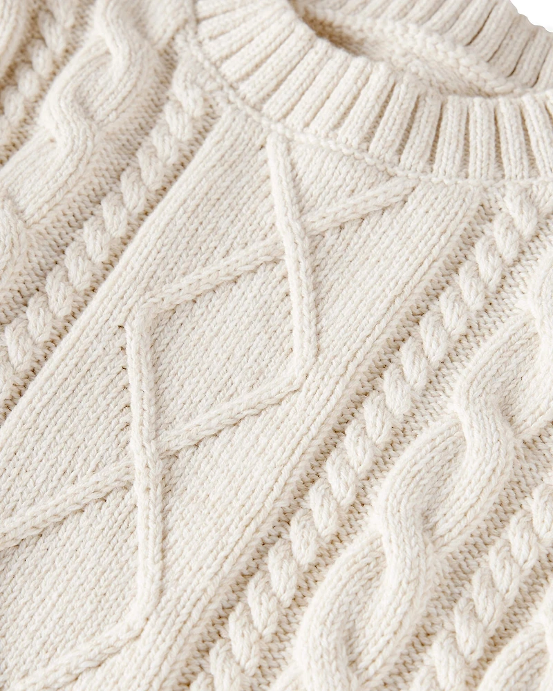 Toddler Organic Cotton Cable Knit Sweater
