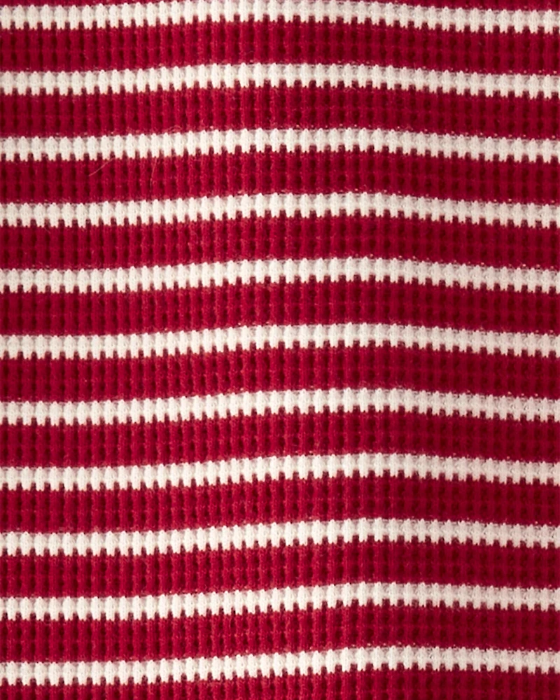 Toddler Striped Waffle Knit Pajamas Made with Organic Cotton