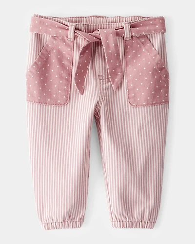 Baby Girl Vintage Inspired Hickory Pants - Pink