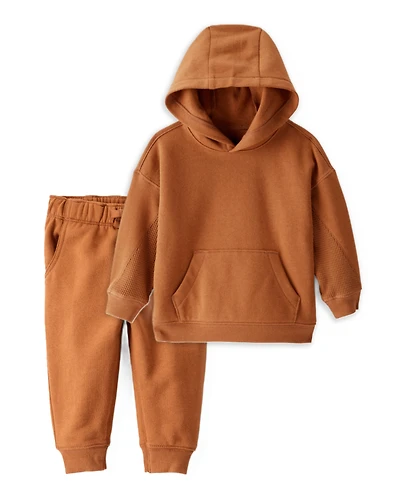 Baby Boy 2-Piece DayDream Fleece Long-Sleeve Hoodie & Joggers Set - Brown