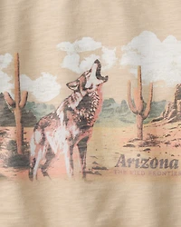 Boys Arizona Western Cotton Pullover Sweatshirt - Brown