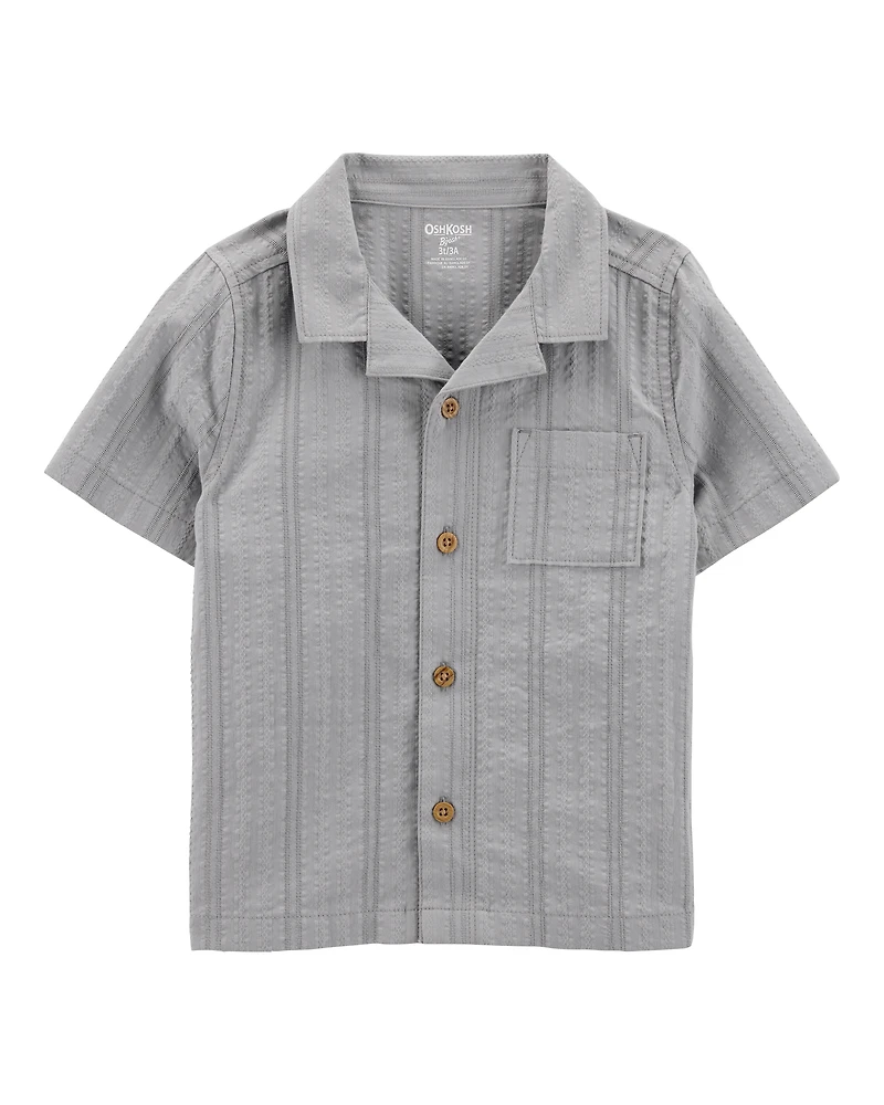 Toddler Seersucker Button-Down Shirt - Grey