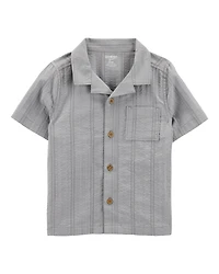 Toddler Seersucker Button-Down Shirt - Grey